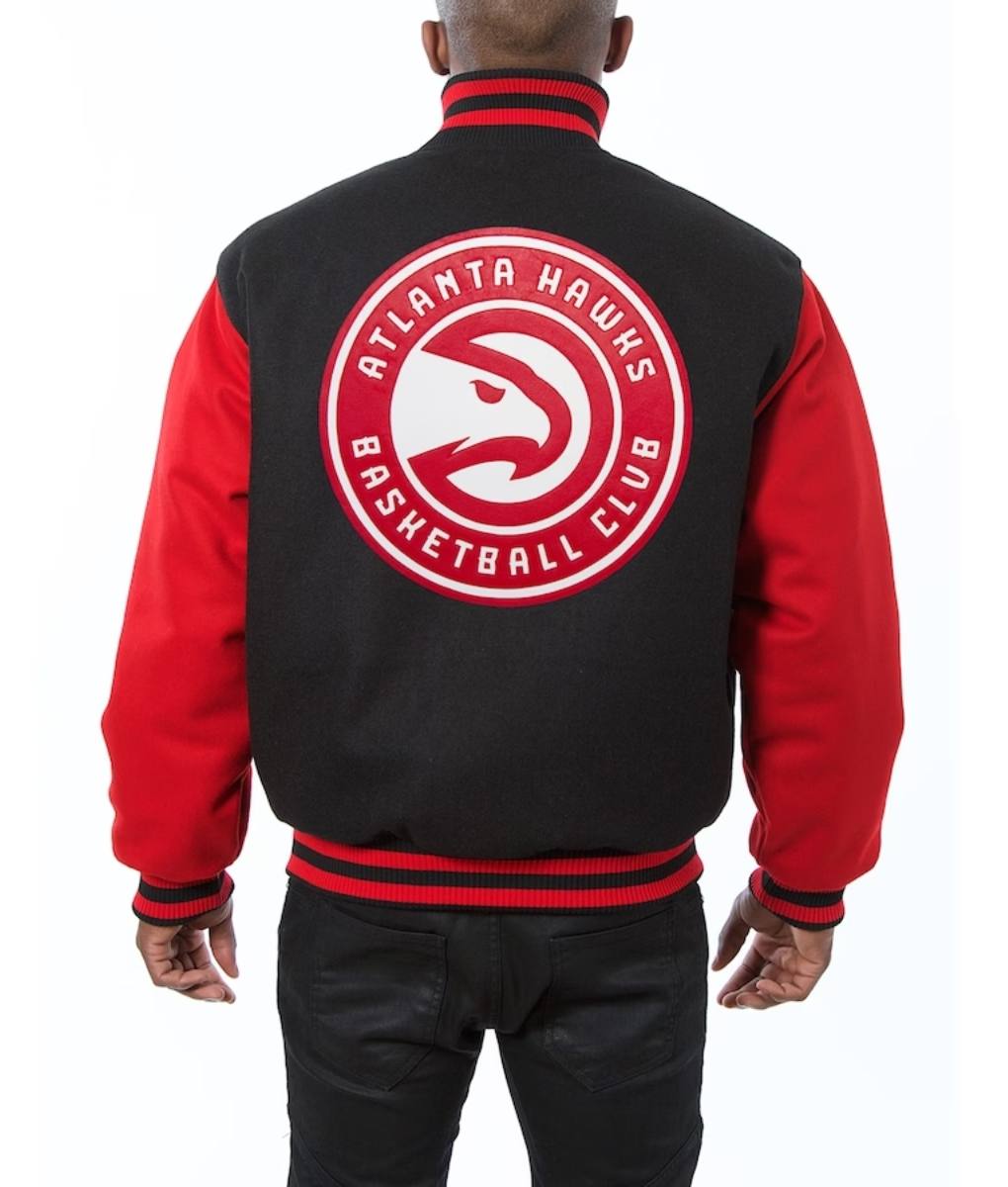 Atlanta Hawks Red and Black Varsity Wool Jacket