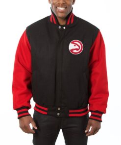 Atlanta Hawks Red and Black Varsity Wool Jacket