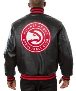 Atlanta Hawks Varsity Black Leather Jacket