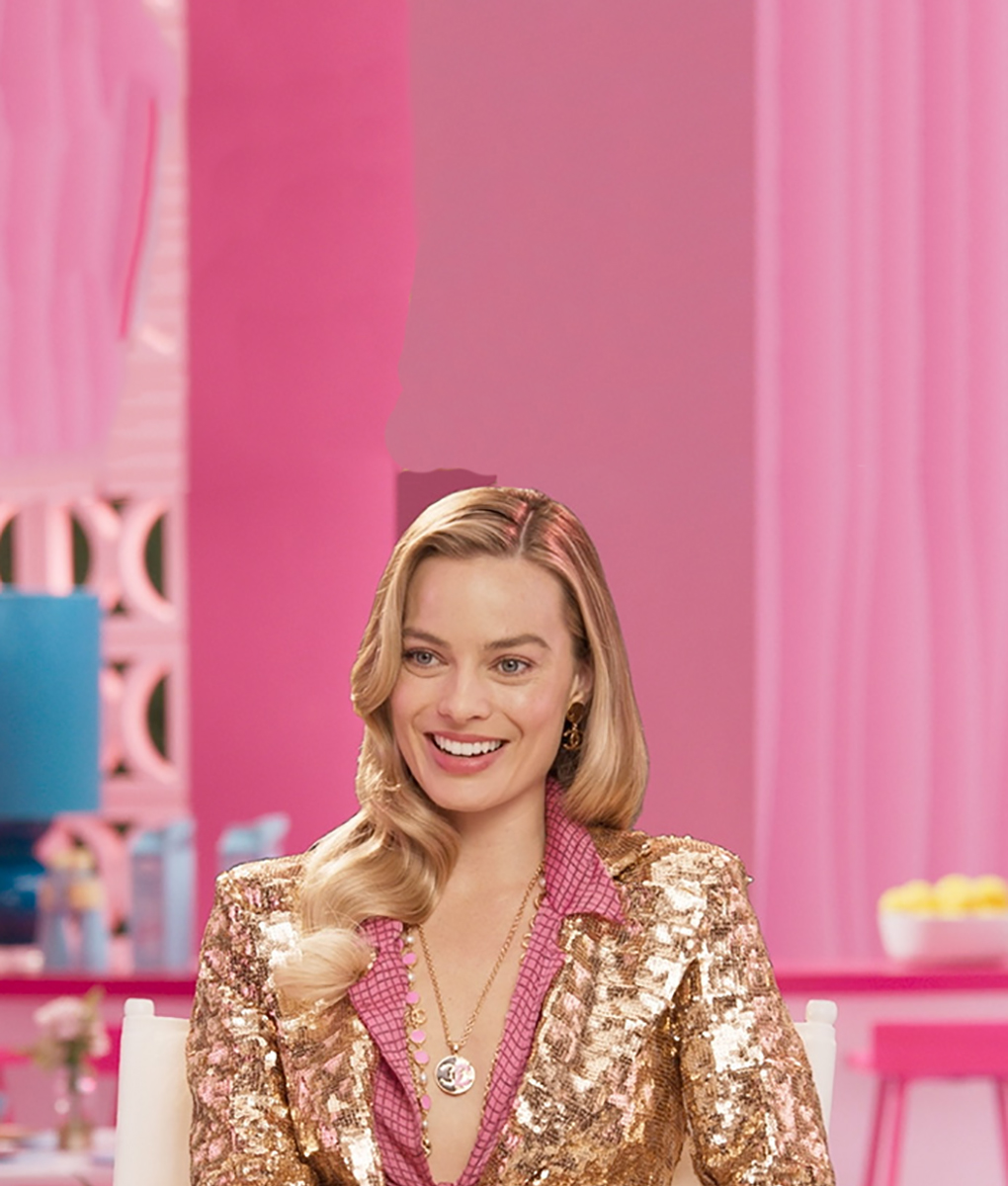 Barbie 2023 Margot Robbie Golden Sequin Blazer