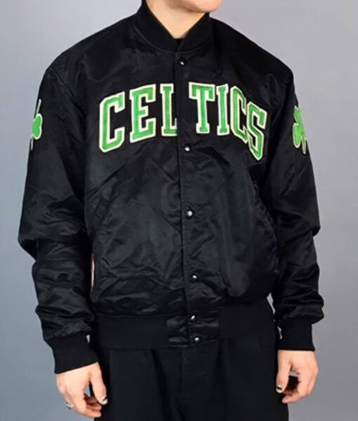 Boston Celtics Black Satin Starter Jacket