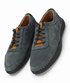 Dual-tone Blue Sporty Suede Leather Shoes for Men