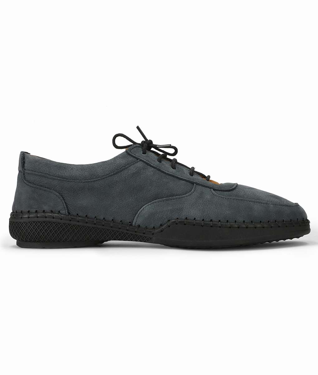 Dual-tone Blue Sporty Suede Leather Shoes for Men