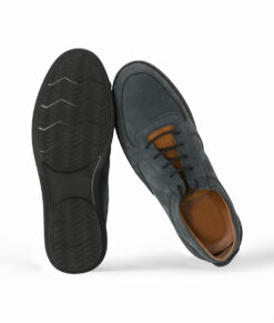 Dual-tone Blue Sporty Suede Leather Shoes for Men