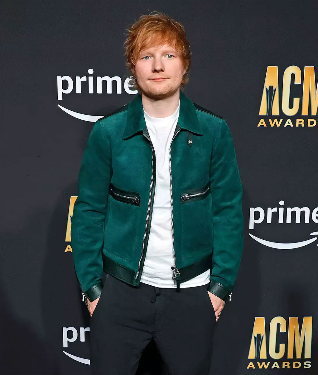 Ed Sheeran 58th Academy Awards Green Suede Jacket