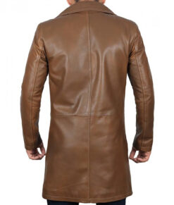 Harrison Mens Waxed Brown Long Coat