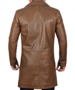 Harrison Mens Waxed Brown Long Coat