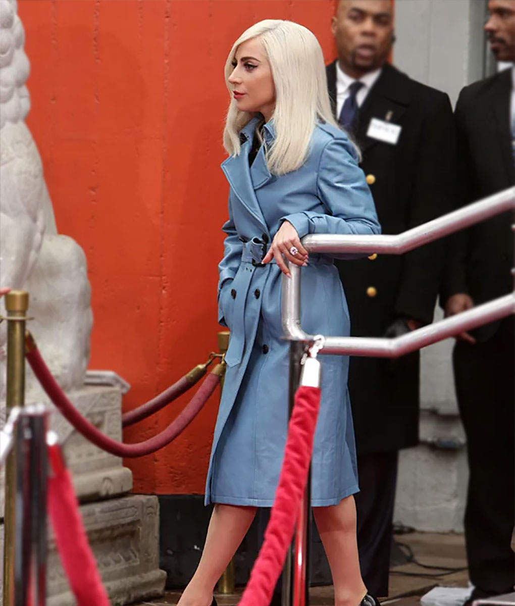 Lady Gaga Blue Wrap Coat