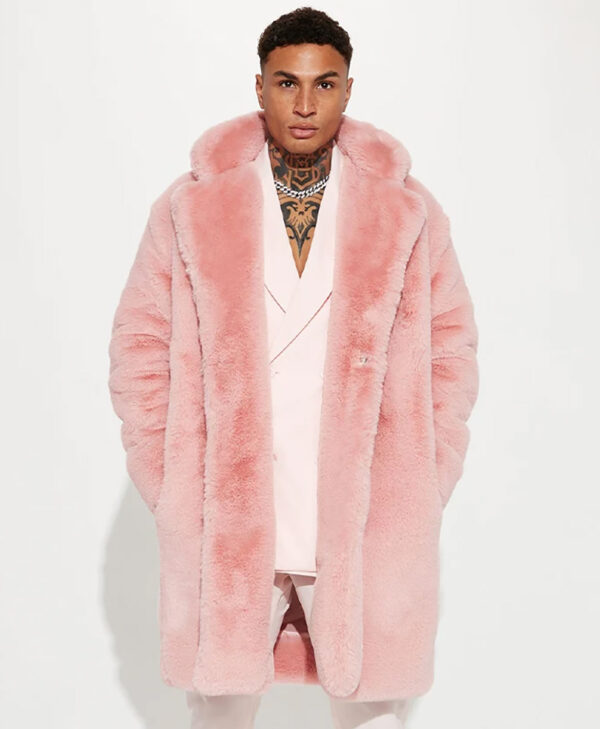 Men's Fur Light Pink Coat