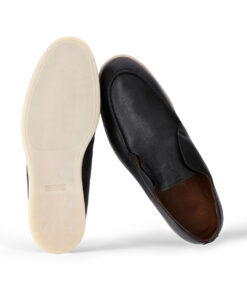Men's Grainy Leather Half Boot Style Black Shoes