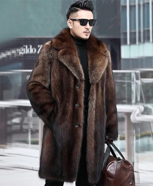 Men's Jaxon Faux Fur Brown Coat