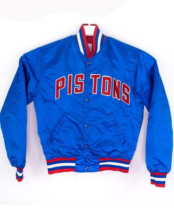 Mens Pistons Vintage 80s Detroit Satin Starter Jacket