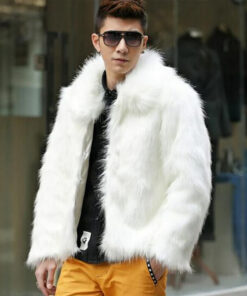 Men's Stylish Fur White Jacket
