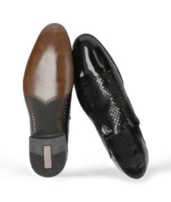 Mason Mens Shiny Black Leather Dress Shoes | NYC Jackets