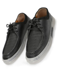 Men'sTurkish-made Dotted Black Leather Shoes