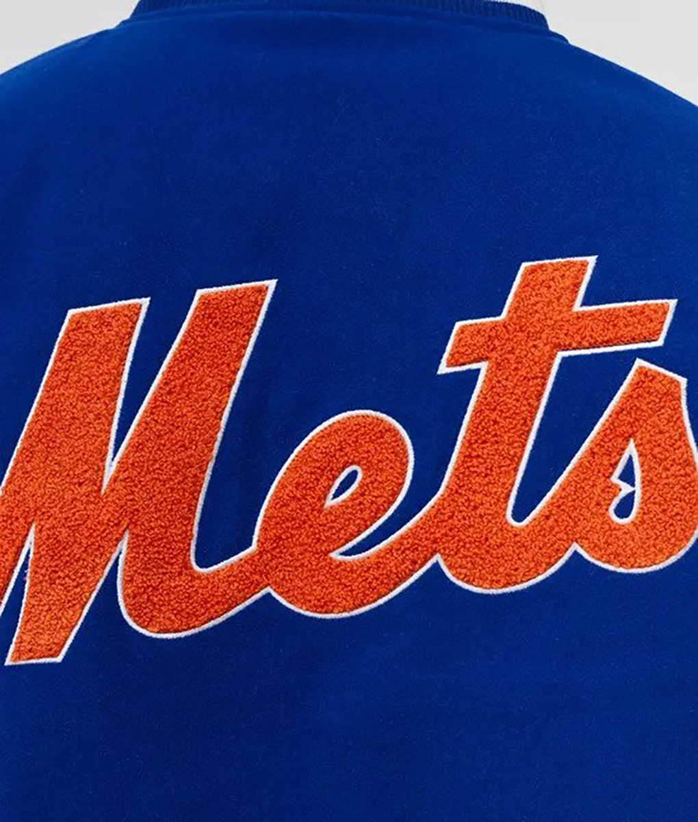 New York Wordmark Blue Mets Varsity Jacket