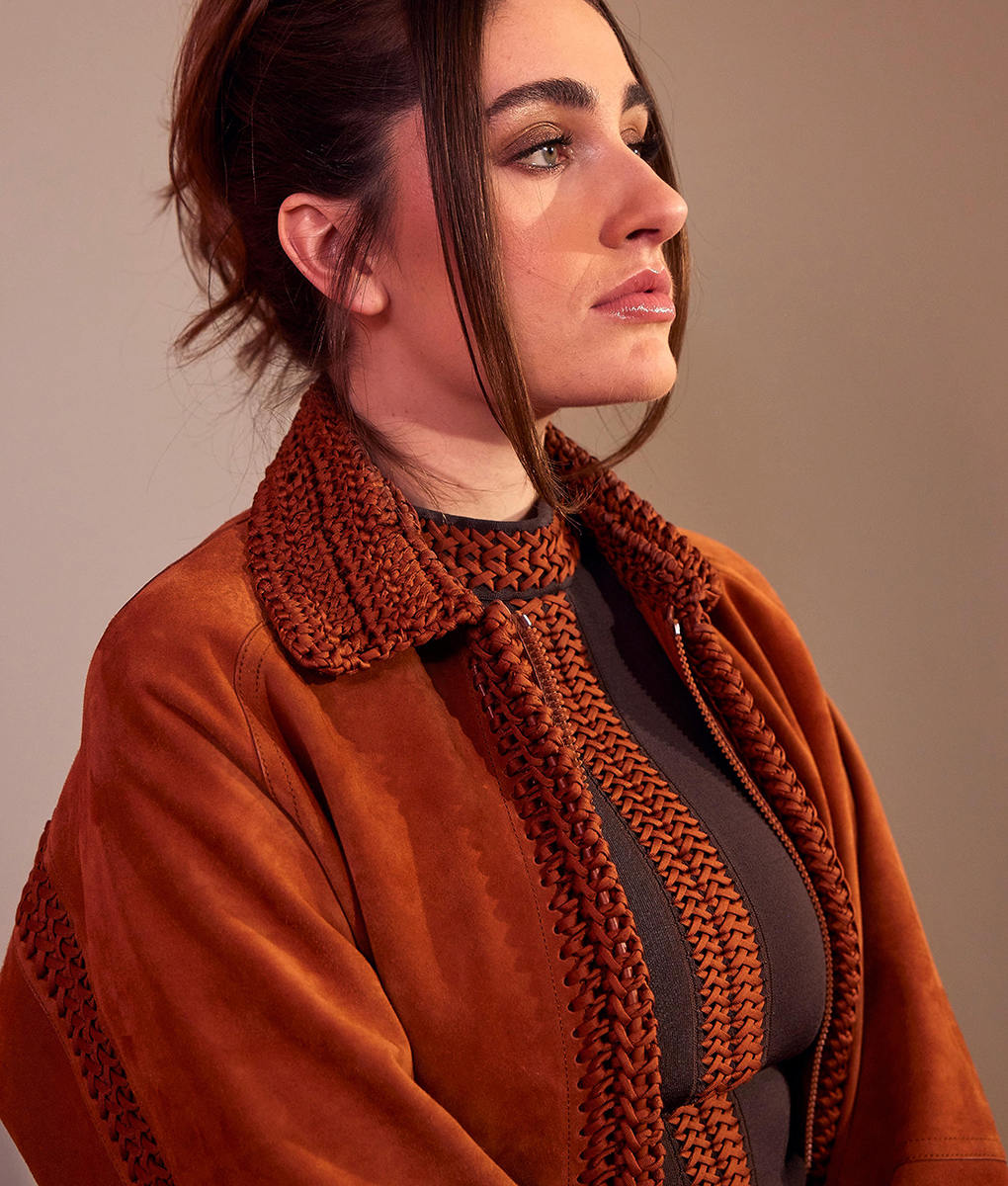 Rachel Sennott Burning Questions with 'Bottoms' Zipper Coat