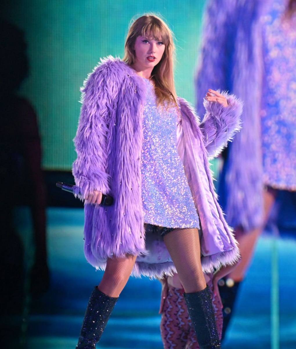 Taylor Swift Eras Tour 2023 Purple Fur Coat
