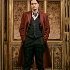 The Continental Season Colin Woodell Wine Red Wool Coat