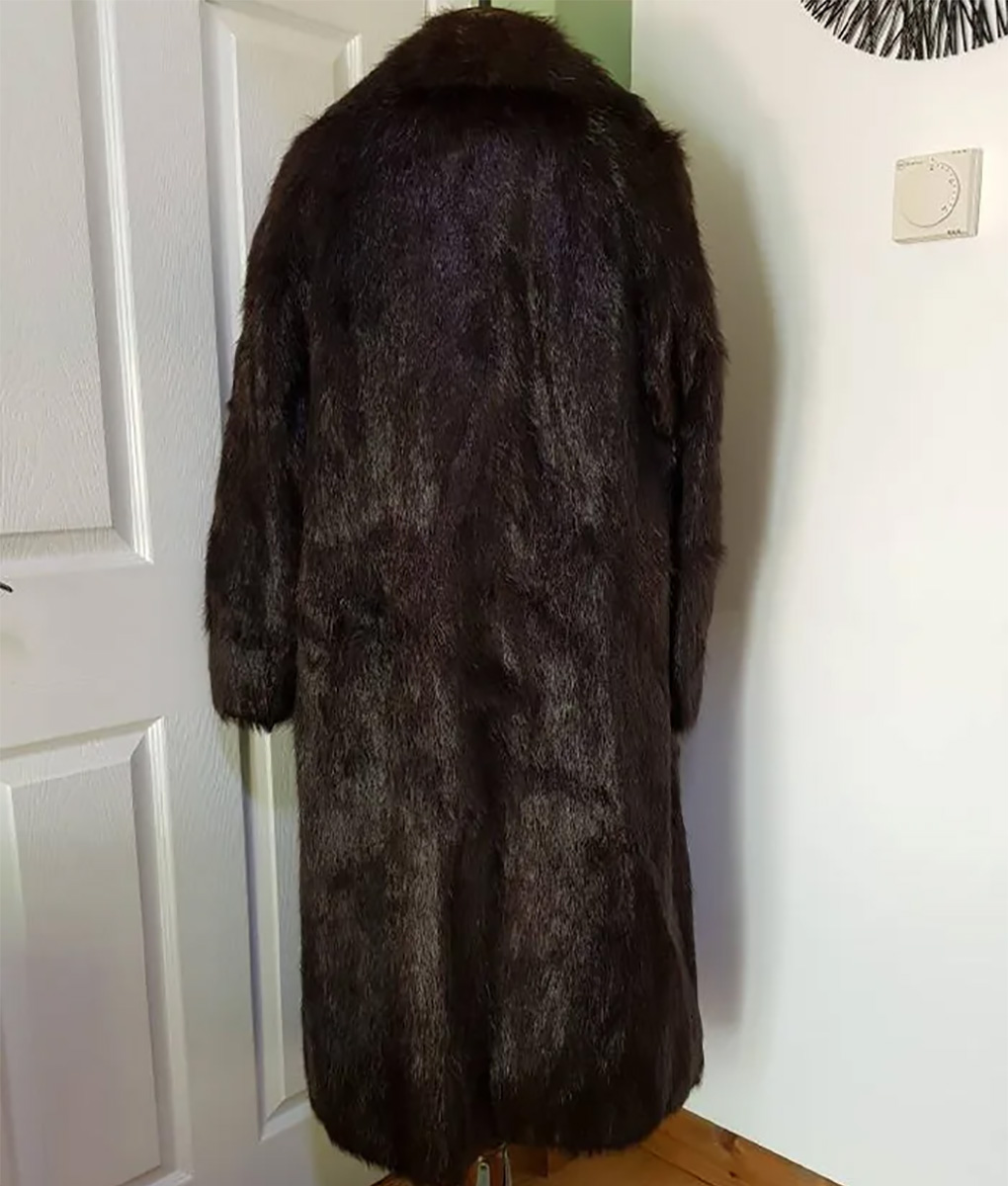 Unisex Long Vintage Fur Dark Brown Coat