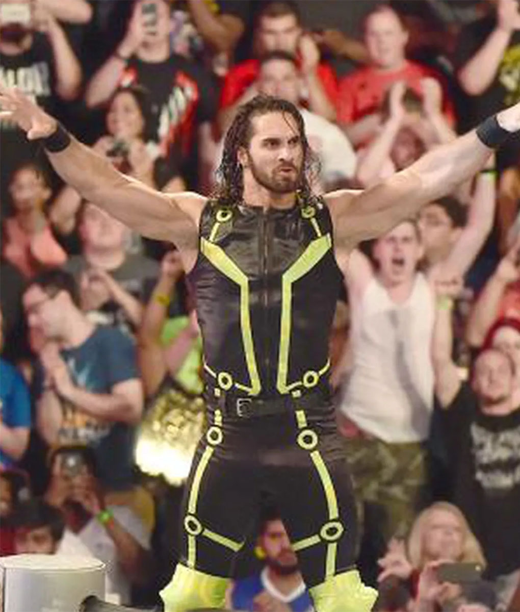 WWE SummerSlam Seth Rollins Black Zipper Vest