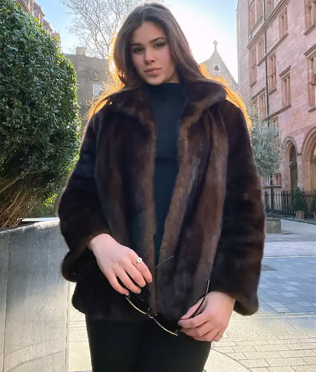 Women Vintage Fur Brown Coat