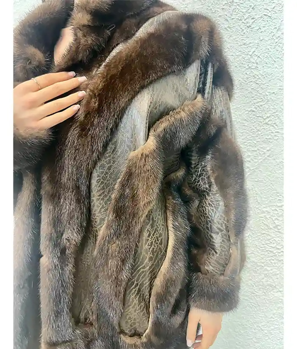 Women's Magnus Vintage Fur with Real Leather Coat