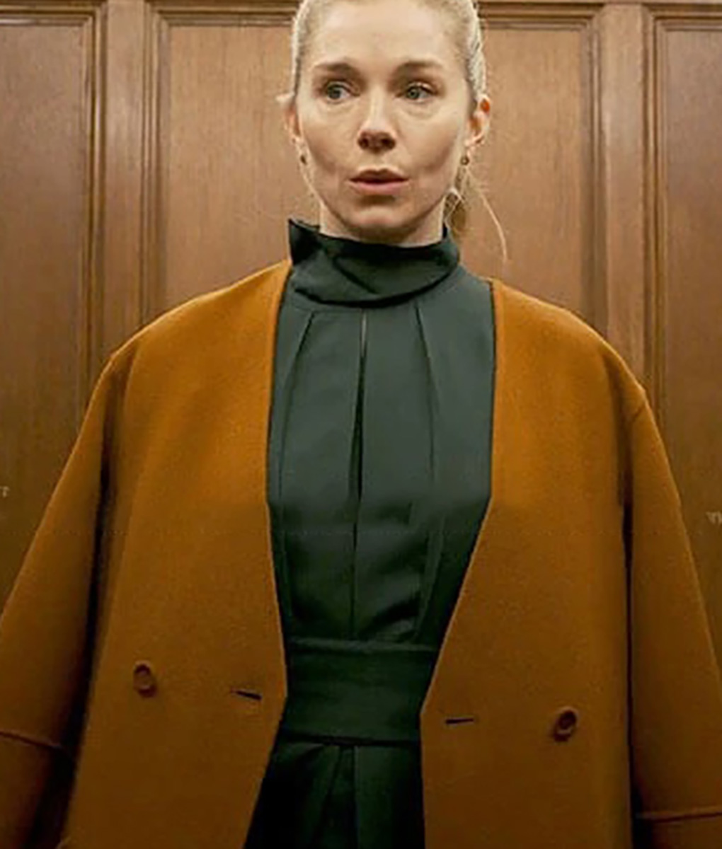 Anatomy Of A Scandal Sienna Miller Orange Coat