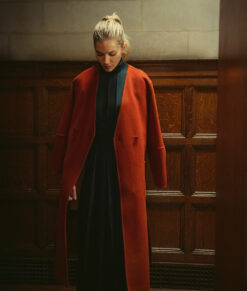 Anatomy Of A Scandal Sienna Miller Orange Coat