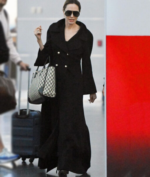 Angelina Jolie Black Trench Coat