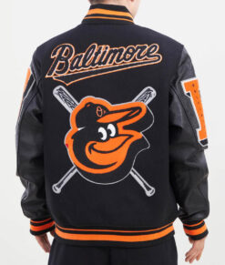 Baltimore Standard Logo Black Mashup Orioles Varsity Jacket