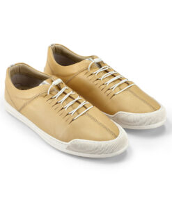 Beige Leather Sneakers for Men