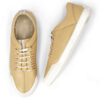 Eli Mens Beige Casual Low Top Leather Sneakers-1