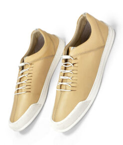 Beige Leather Sneakers for Men