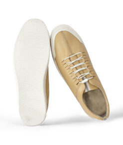 Beige Leather Sneakers for Men