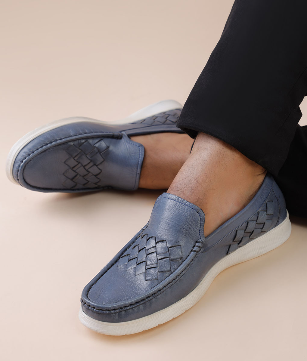 Blue Turkiye Made Leather Shoes for Men