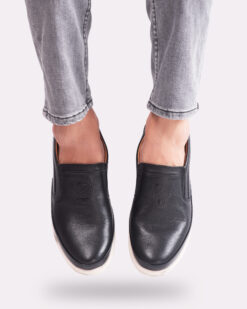 Jason Mens Black Dress Leather Loafers-4