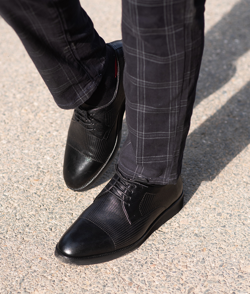 Bold Black Turkish Made Real Leather Shoes for Men