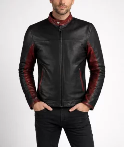 Butler Men's Black Biker Leather Jacket | Men's Black Biker Leather Jacket-5