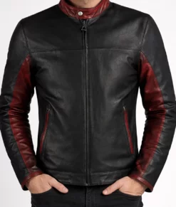 Butler Men's Black Biker Leather Jacket | Men's Black Biker Leather Jacket-1