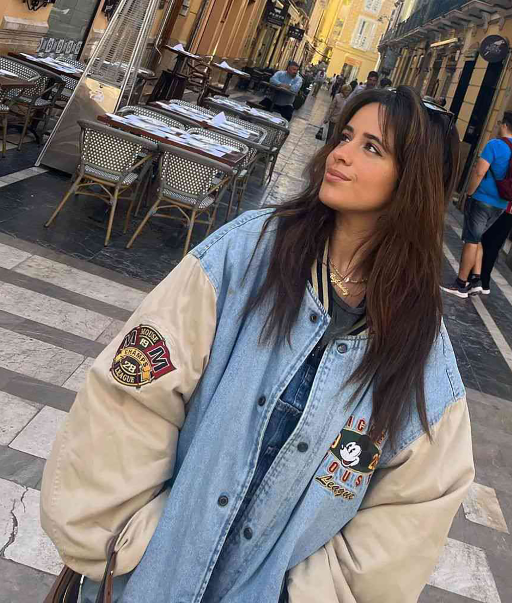 Camila Cabello Sky Blue Varsity Jacket
