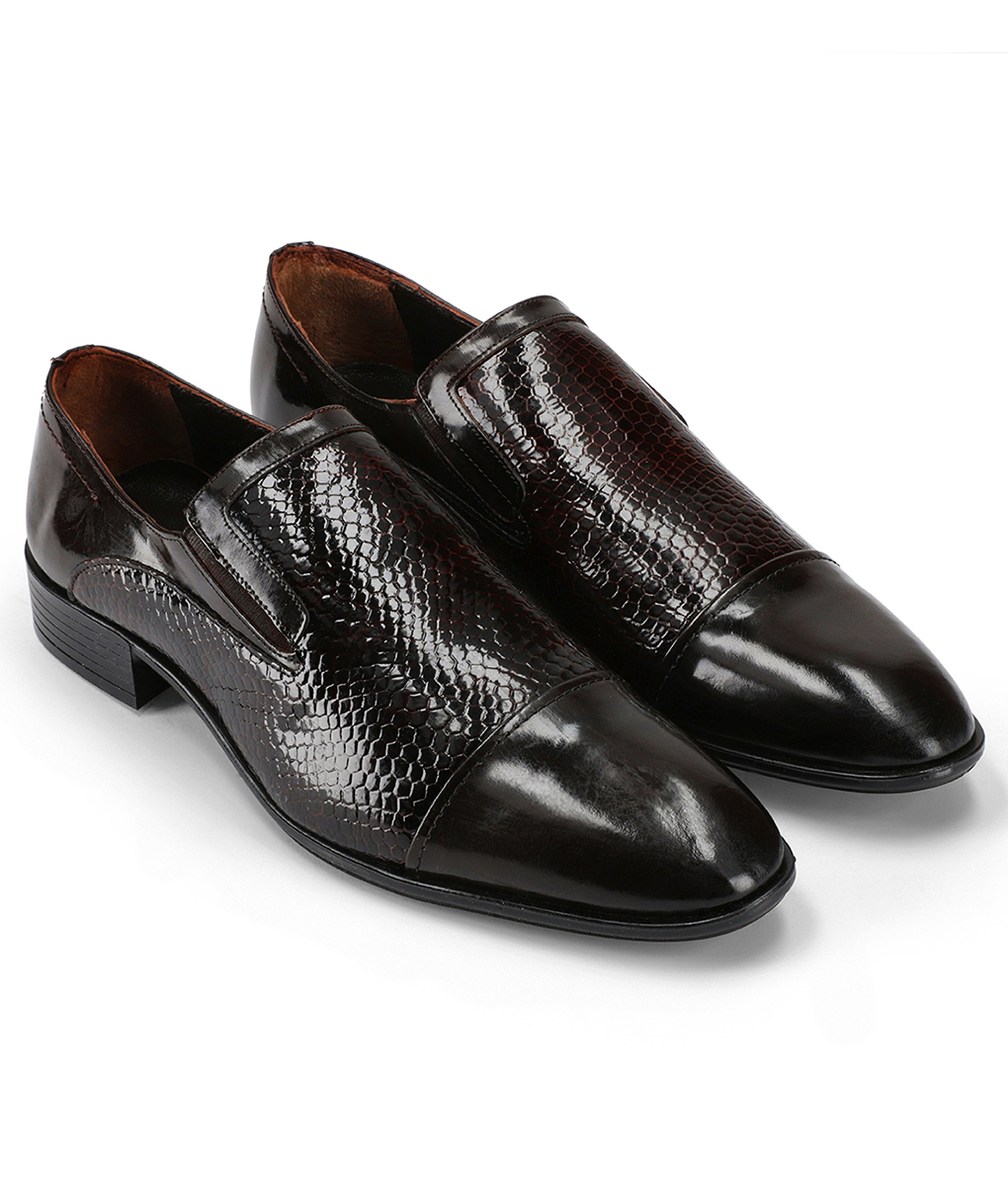 chinese dress ladies Patent Leather Slip-On Dark Brown Loafer With Dual Fringes