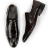 David Mens Black Leather Dress Shoes-1