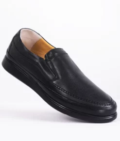 Judah Mens Black Dress Leather Loafers - Mens Black Dress Leather Loafers-1