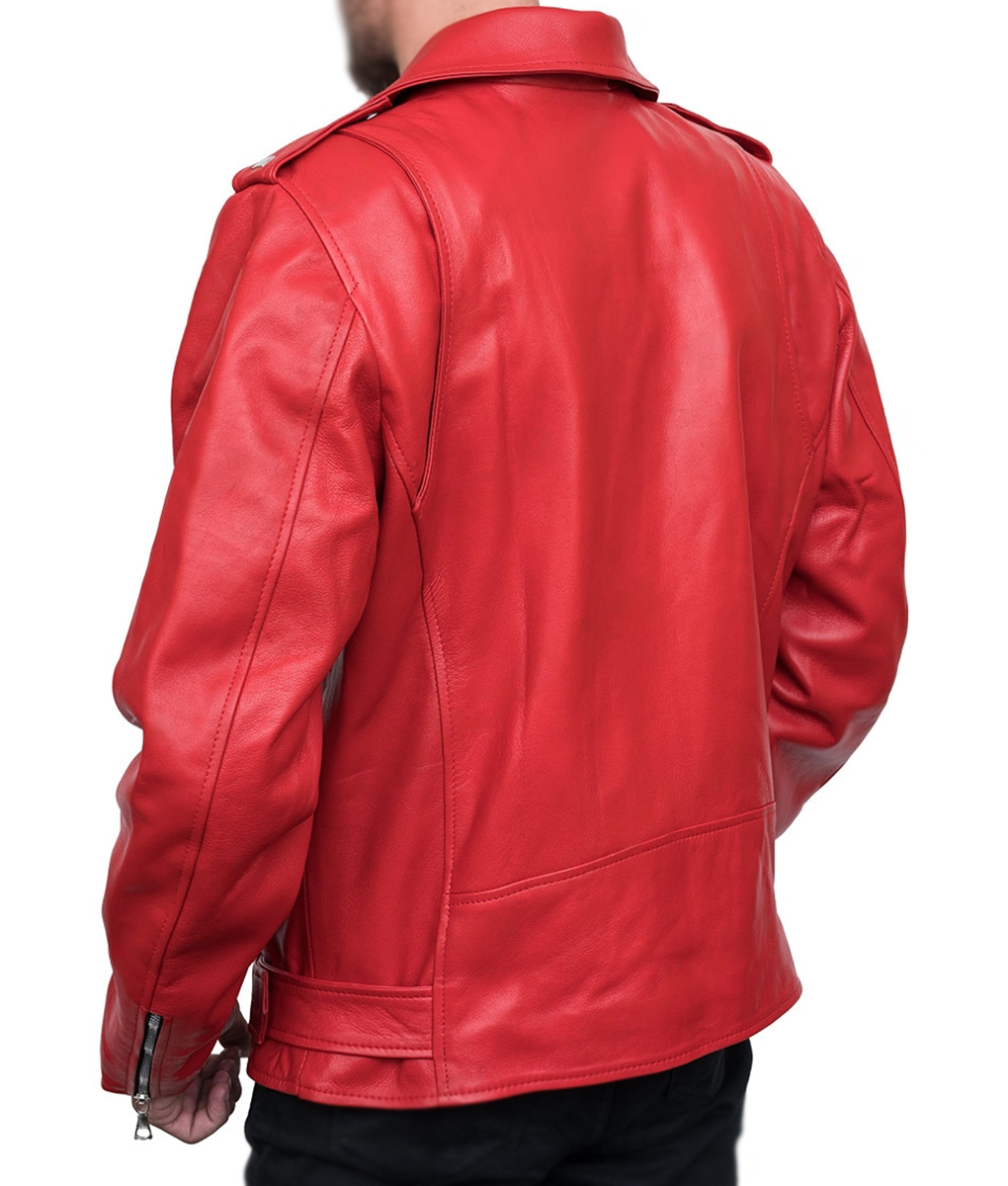Mens Biker Red Jacket