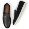 Lucas Mens Black Dress Leather Loafers-1