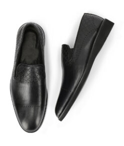 Carl Mens Black Cap Toe Leather Dress Shoes-1