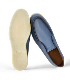 Men's Bold Blue Grainy Leather Shoes