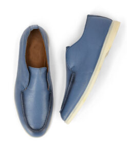 Men's Bold Blue Grainy Leather Shoes
