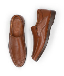 Ethan Mens Brown Leather Dress Shoes-1